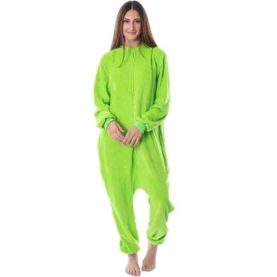 Disney Monsters Inc Adult Mike Wazowski Kigurumi Costume Union Suit Pajama Lime Green image {2}
