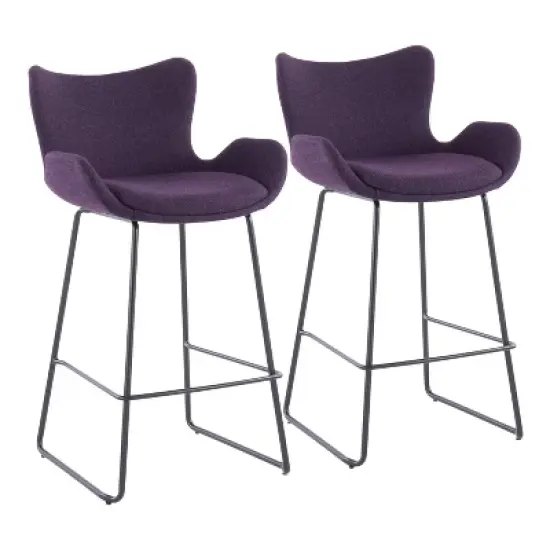Set of 2 Tara Contemporary Counter Height Barstools - LumiSource image {9}