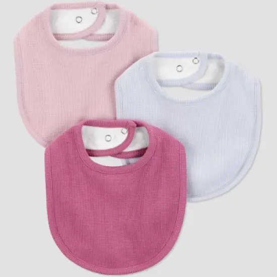 Carter's Just One You&reg; Baby Girls' 3pk Bibs - Burgundy/Purple image {4}
