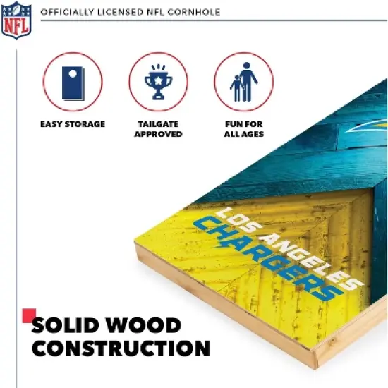 NFL Los Angeles Chargers 2'x4' Wood Cornhole Set image {2}