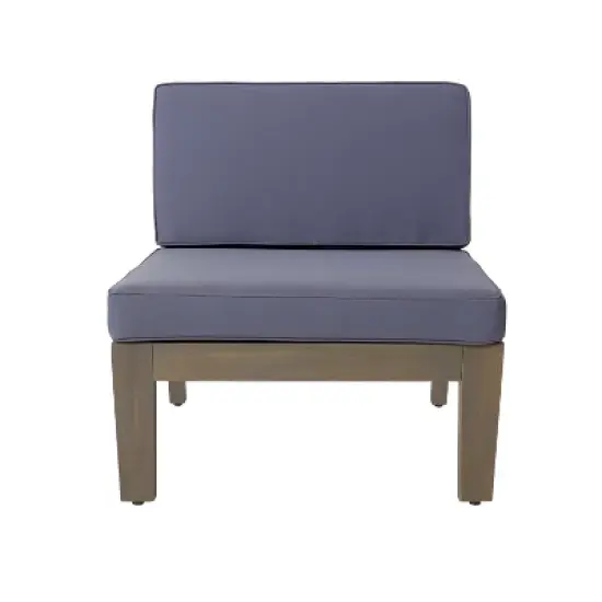 GDFStudio Parma Acacia Wood 3 Seater Sectional Sofa Set with Ottoman image {4}