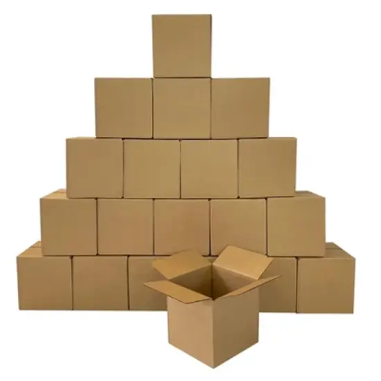 UOFFICE Pack of 10 Corrugated Cube Shipping Boxes 18" x 18" x 18" image {8}