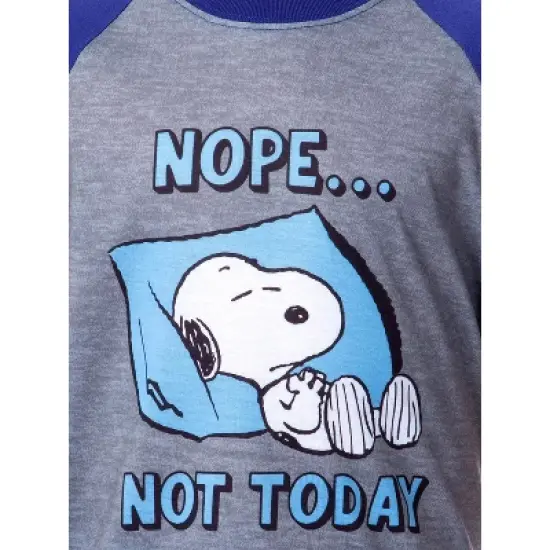 Peanuts Boy's Snoopy Nope Not Today Sleep Pajama Set Short Crewneck Multicolored image {2}