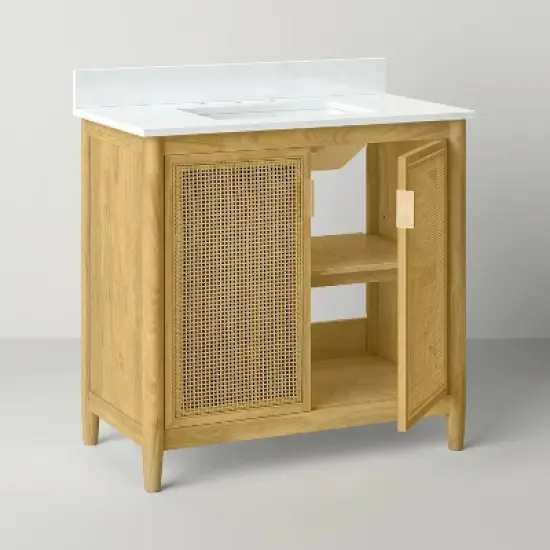 Wood & Cane Bathroom Vanity - Hearth & Hand&trade; with Magnolia image {3}