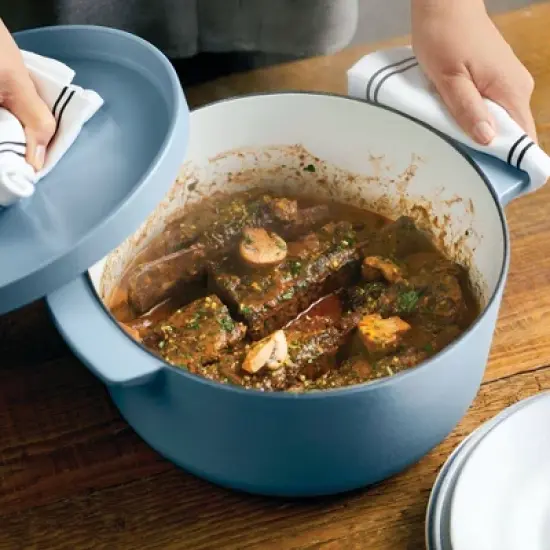 KitchenAid 6qt Enameled Cast Iron Induction Dutch Oven Blue Velvet image {3}