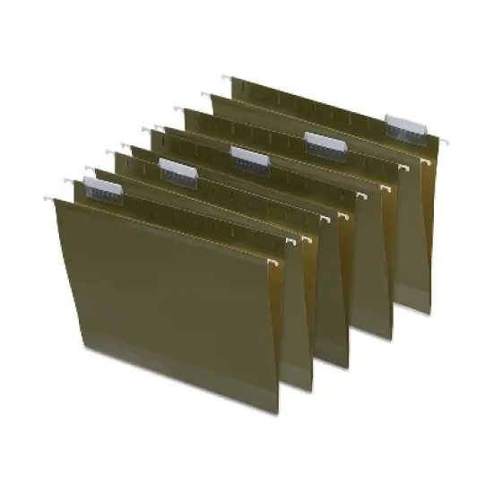 MyOfficeInnovations Hanging File Folders 3-Tab 2" Expansion Ltr Size Std Green 25/BX 884240 image {4}