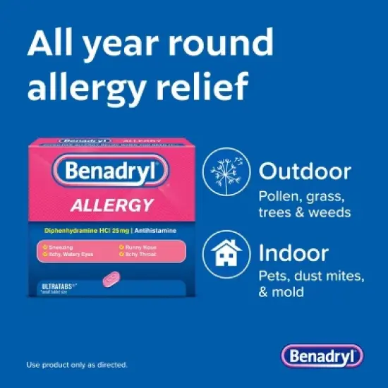 Benadryl Ultra Allergy Relief Tablets - Diphenhydramine - 48ct image {3}
