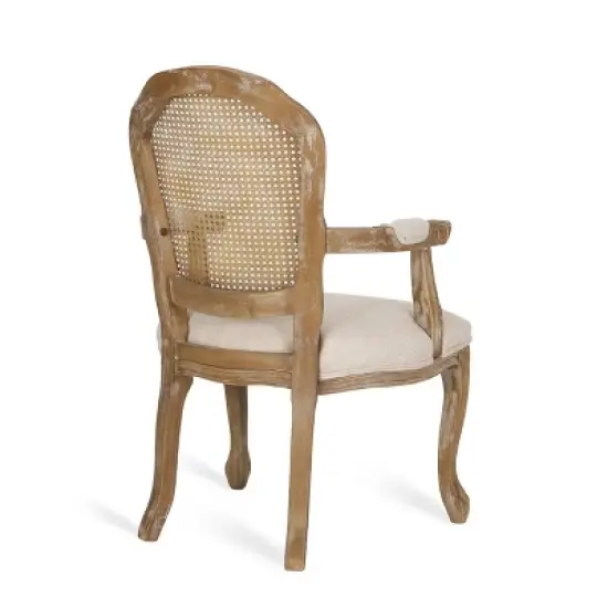2pk Mina French Country Wood and Cane Upholstered Dining Chairs - Christopher Knight Home image {3}