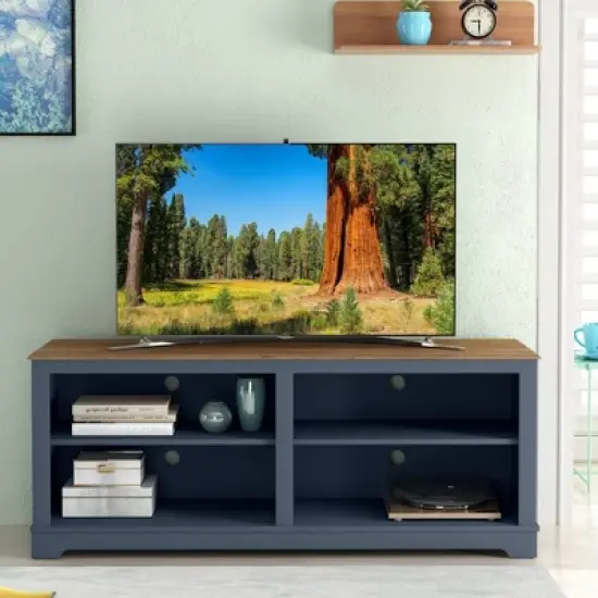 58" Modern Style TV Stand For TVs Up To 65" Navy - Festivo image {4}