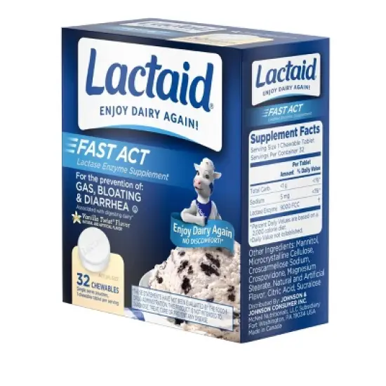 Lactaid Fast Act Lactose Relief Chewables - Vanilla - 32pk image {4}