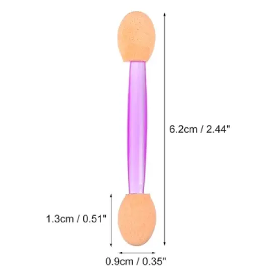 Unique Bargains Dual Sides Sponge Short  Brushes EyeShadow Applicators Applicator Purple 50PCS image {3}