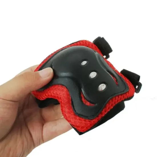 Unique Bargains Skating Bike Skateboard Sports Protective Palm Wrist Elbow Knee Support Brace Set Protective Pads Red Black 5.9" x 4.3" image {3}