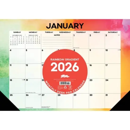 Willow Creek Press 17"x12" 2026 Rainbow Gradient Small Monthly Deskpad image {2}
