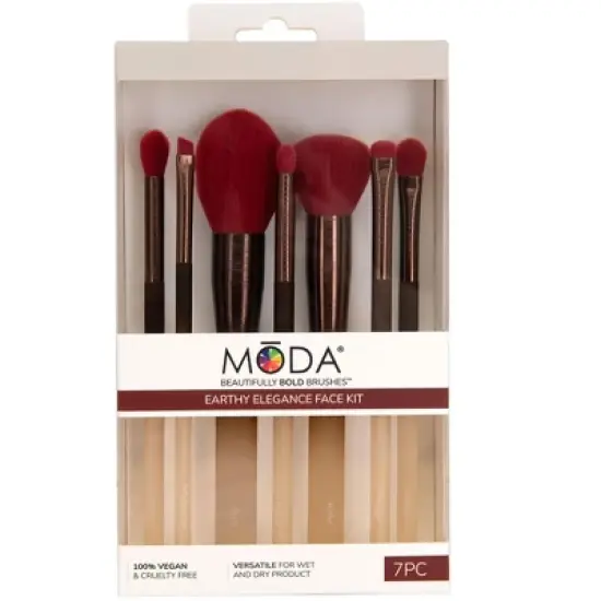 MODA Brush Earthy Elegance Face Makeup Brush Set- 7pc image {5}