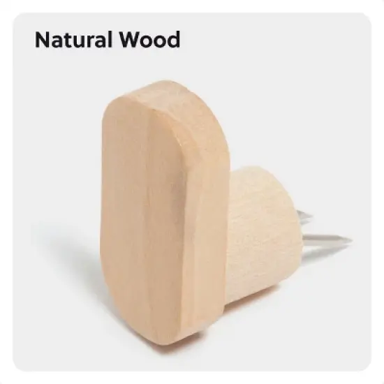U Brands 6ct Wood Hook Push Pins image {3}