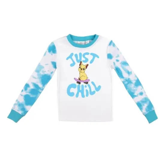 Just Chill Dog Blue Wash Long Sleeve Shirt and Pant Set image {1}