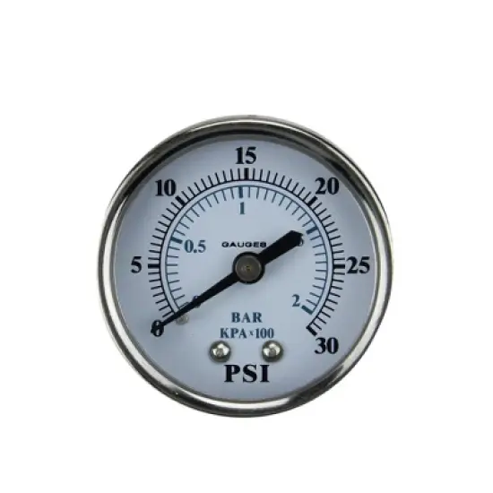 Pool Central Back Mount Stainless Steel Pressure Gauge 2" - White image {4}
