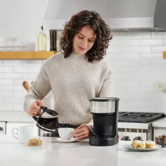 Gourmia 5 Cup One-Touch Switch Coffee Maker with Auto Keep Warm Black: Small Drip Coffee Machine, 700W, Basket Filter image {6}