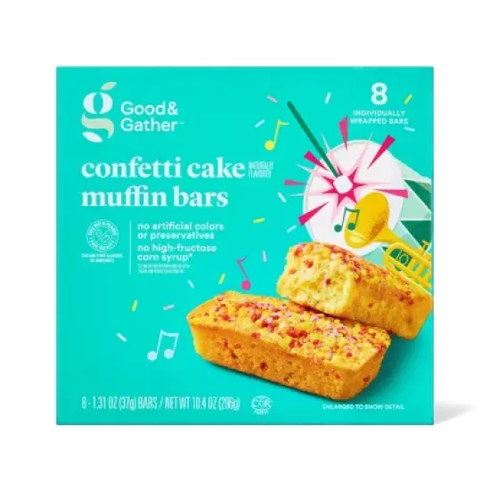 Confetti Cake Naturally Flavored Muffin Bars - 10.4oz/8ct - Good & Gather&trade; image {3}