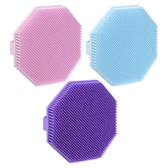 Unique Bargains Shower Silicone Body Scrubber 3 Pcs image {11}
