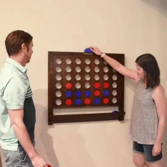 GoSports Wall Mounted Giant 4 In a Row Game - Brown image {2}