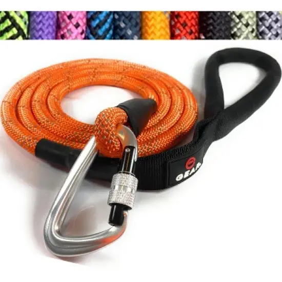 Enthusiast Gear Reflective Rope Dog Leash with Locking Carabiner for Large Medium Small Breeds and Puppy (6&rsquo; Feet) image {7}