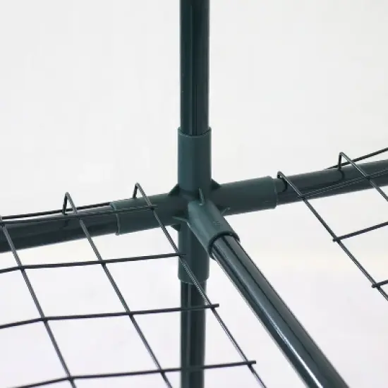 Sunnydaze Outdoor Portable Growing Rack Grandeur Mini Walk-In Greenhouse with Roll-Up Door - 4 Shelves - Clear image {7}