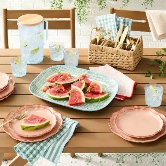 3L Acrylic Beverage Pitcher and Cup Set Blue - Hearth & Hand&trade; with Magnolia image {1}