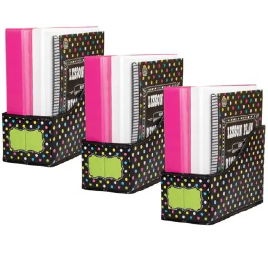Teacher Created Resources&reg; Chalkboard Brights Book Bin, 5"W x 8"H x 11"D, Pack of 3 image {3}