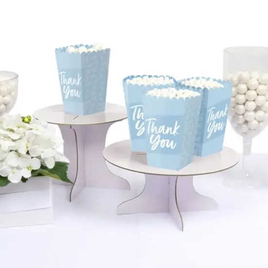 Big Dot of Happiness Dusty Blue Elegantly Simple - Guest Party Favor Popcorn Treat Boxes - Set of 12 image {2}
