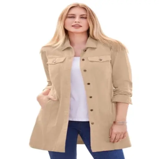 Jessica London Women&rsquo;s Plus Size Long Denim Jacket image {10}
