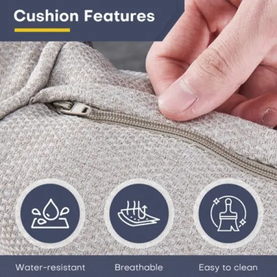 Belord 79" Patio Couch, All Weather Brown Wicker Outdoor 3-Seater Sofa with Wide Armrest and Thick Cushion image {3}