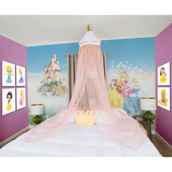 Ukonic Disney Princess Kids Bed Canopy for Ceiling, Hanging Curtain Netting image {4}