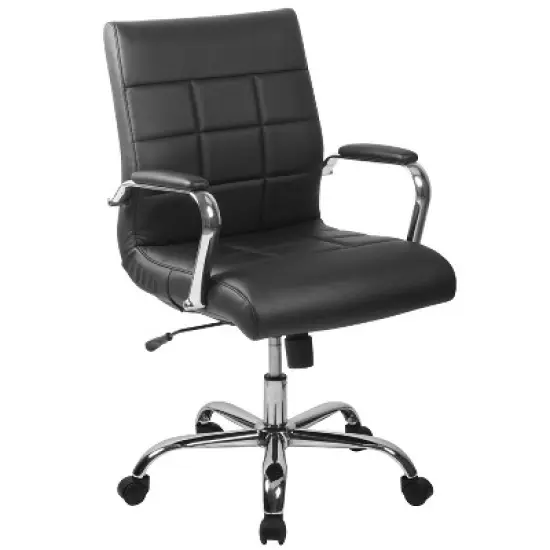 Flash Furniture Mid-Back Vinyl Executive Swivel Office Chair with Chrome Base and Arms image {14}