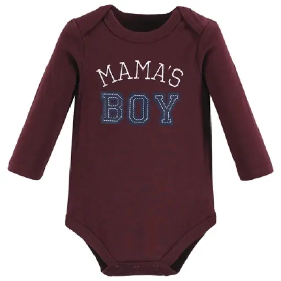 Hudson Baby Infant Boy Cotton Long-Sleeve Bodysuits, Mamas Boy image {2}