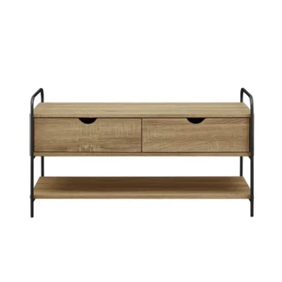 Modern 2 Drawer Storage Entry Bench - Saracina Home image {2}