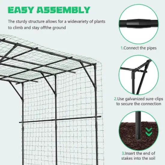 DoCred Tall Garden Arch Trellis for Climbing Plants, 79in Tall Metal Plant Support Trellis Archway for Climbing Vine image {4}