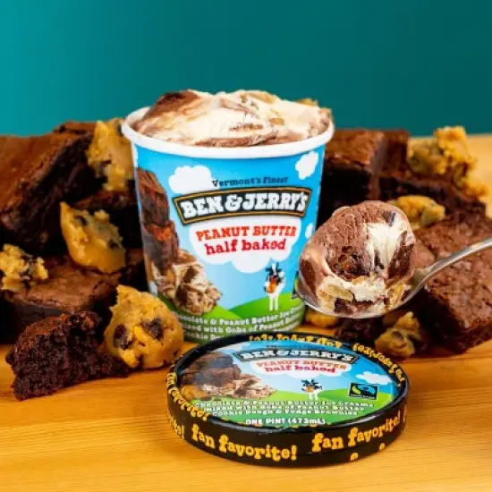 Ben & Jerry's Peanut Butter Half Baked Chocolate & Peanut Butter Ice Cream - 1pt image {3}