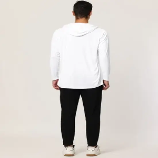 Lars Amadeus Men's Lightweight Long Sleeves Workout Athletic Hooded Pullover Shirt image {4}