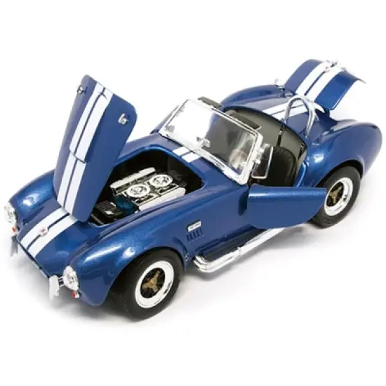 1964 Shelby Cobra 427 S/C Blue Metallic with White Stripes 1/18 Diecast Model Car by Road Signature image {2}