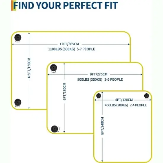 Acekool Floating Mat 8/10/12ft - Non-Slip Surface, Triple-Layer Foam & Quick-Dry Design for Pool/Lake, Teal image {1}