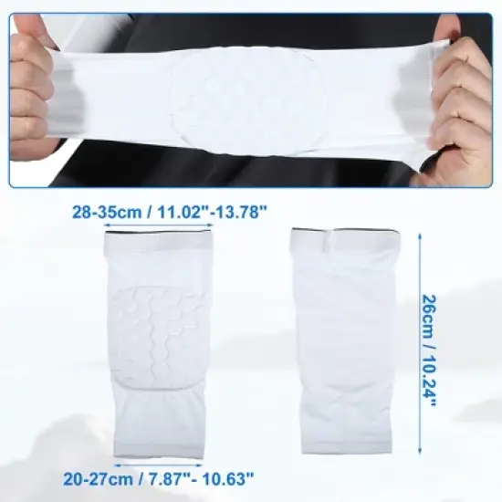 Unique Bargains 2pcs Elbow Brace Support Sleeve Elbow Pad Sleeve for Women Men White XL Size image {1}