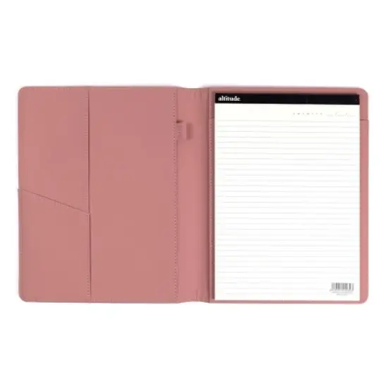 Altitude Padfolio&nbsp;8.5"x10.5" Vegan Leather Mauve Pink Debossed Arch image {4}
