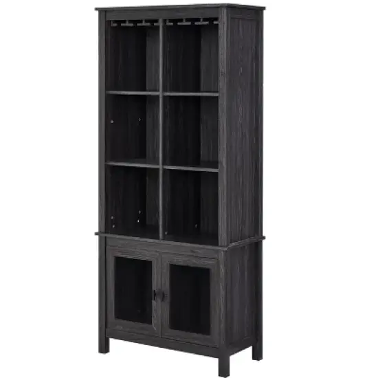 Home Source Jill Zarin Bar Cabinet Bookshelf with Glass Doors image {3}