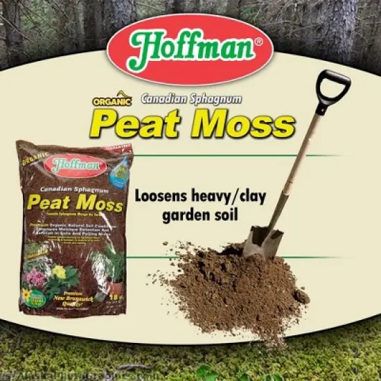Hoffman Canadian Sphagnum Peat Moss Soil Conditioner to Improve Moisture Retention and Aeration, 18qt image {4}