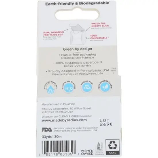 Radius Pure Silk Unscented Natural Floss - Case of 6/33 yd image {2}