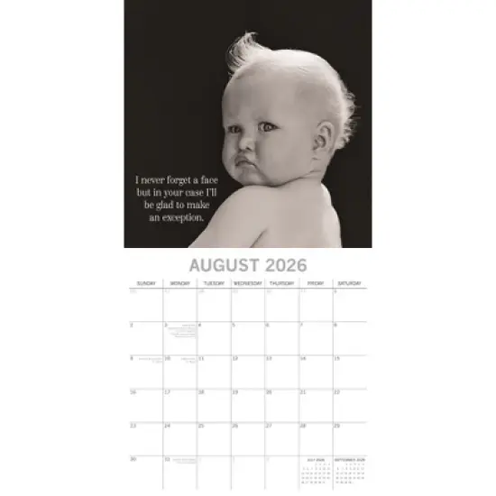 2026 Square Wall Calendar, Witty One Liners, 16-Month Funny Corner Theme with 180 Reminder Stickers (12x12 In) image {2}