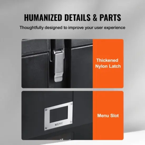 VEVOR Insulated Food Pan Carrier, 36Qt Capacity, Stackable Catering Hot Box with 3 Stainless Steel Pans, Top Load LLDPE Food Warmer, Black image {6}