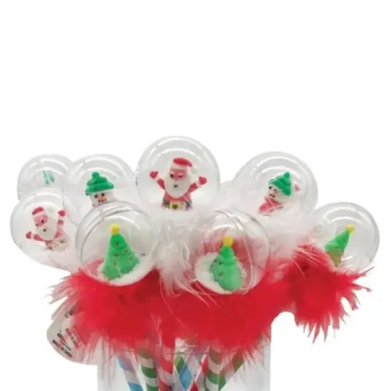 Winter Wonderland Pens (3 Pack) - Shaking Snow Globes, Black Ink (Snowman, Tree, Santa) image {2}