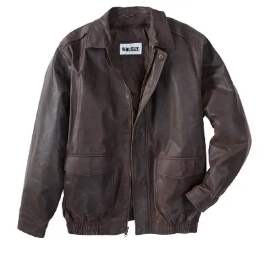 KingSize Men's Big & Tall Leather Aviator Jacket image {3}